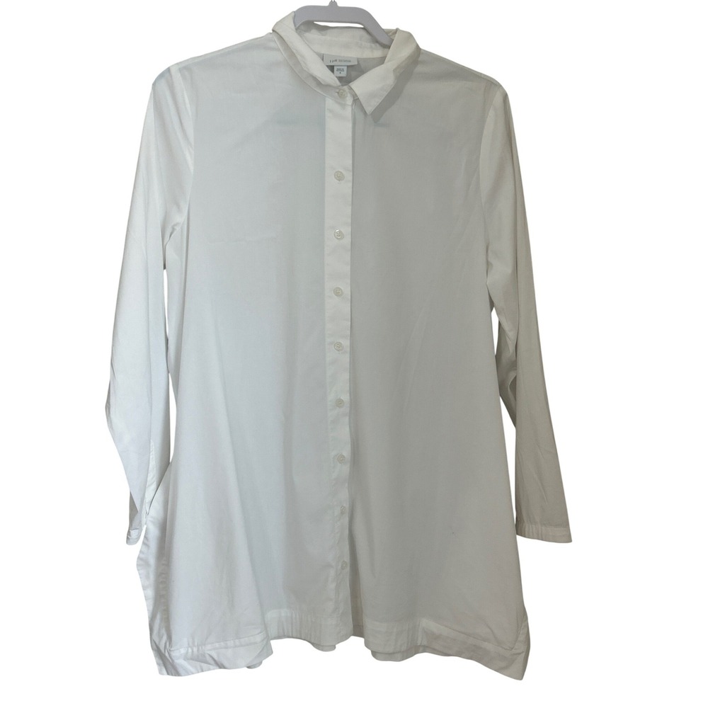 J.Jill White‎ Shirt Collection Size M Oversize A-Line Button Up Tunic Shirt